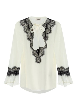 Zadig&Voltaire lace-trimmed blouse - Neutrals