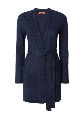 Missoni chevron-pattern belted cardigan - Blue