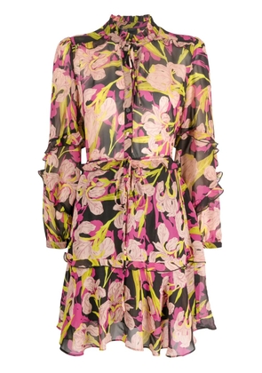 PINKO Piccadilly floral-print ruffled minidress - Black
