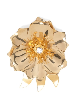 Miu Miu crystal flower brooch - Gold
