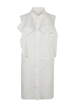 sacai ruffle-detail shirt dress - White