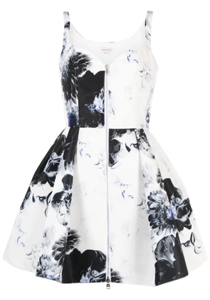 Alexander McQueen Chiaroscuro floral-jacquard minidress - White