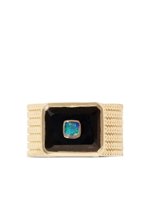 Pascale Monvoisin 9kt yellow gold Anton onxy and opal ring