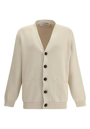 Golden Goose ribbed back-logo cardigan - Neutrals