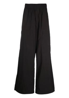 Off-White logo patch wide-leg trousers - Black