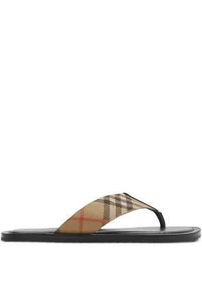 Burberry Check Pavilion slides - Neutrals
