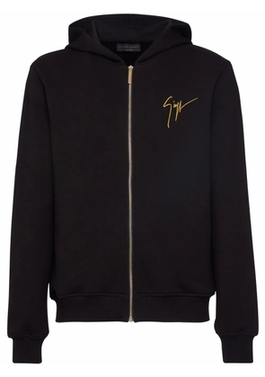 Giuseppe Zanotti LR-17 embroidered-logo zip hoodie - Black