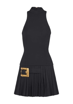 Balmain pleated buckle-embellished dress - Black