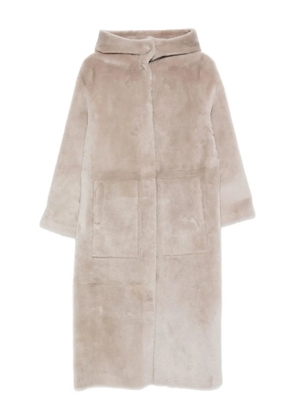 Simonetta Ravizza hooded shearling coat - Neutrals