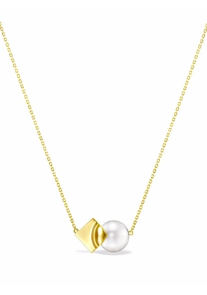 TASAKI 18kt yellow gold M/G TASAKI SQUARE LEAF pearl pendant
