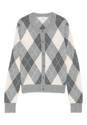 SANDRO argyle-pattern cardigan - Grey