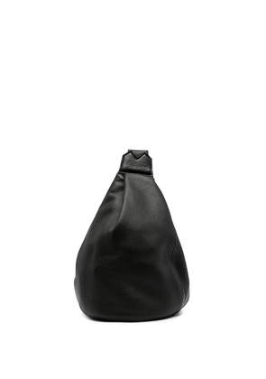 Discord Yohji Yamamoto logo-embossed leather shoulder bag - Black