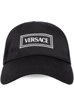 Versace logo-embroidered cotton cap - Black