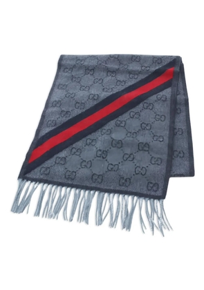 Gucci Pre-Owned 2020s GG pattern wool scarf - Blue