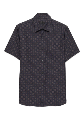 Prada short-sleeved printed silk shirt - Grey