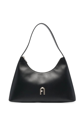 Furla logo-plaque leather shoulder bag - Black