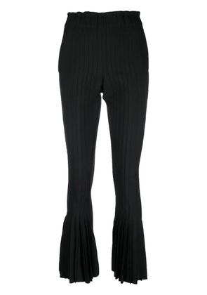 sacai pleated flared trousers - Black