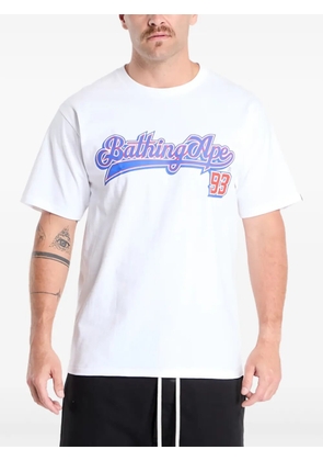 A BATHING APE® baseball-logo-print cotton T-shirt - White