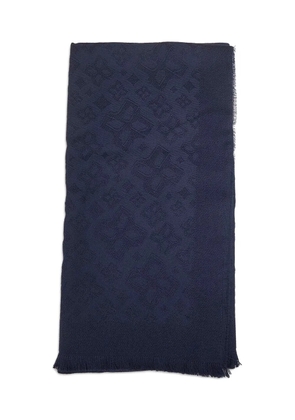Tagliatore jacquard fringed scarf - Blue