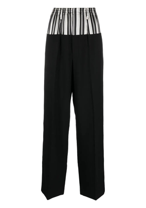 FENDI panelled striped trousers - Black