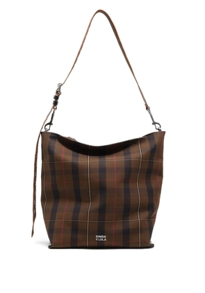 Bimba y Lola plaid strap cross body bag - Brown