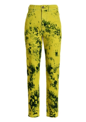 Ferrari tie dye-print jeans - Yellow