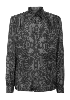 Philipp Plein paisley-print cross shirt - Black