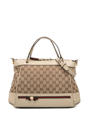 Gucci Pre-Owned 2016-2025 GG Canvas Web Mayfair satchel - Brown