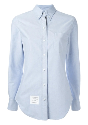 Thom Browne Long Sleeve Shirt Grosgrain Placket In Blue Oxford
