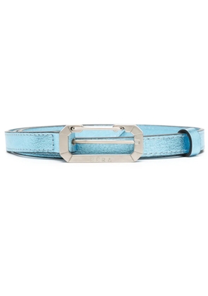 EÉRA logo-engraved buckle metallic belt - Blue
