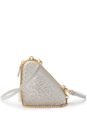 Prada Woven fabric mini-pouch - White