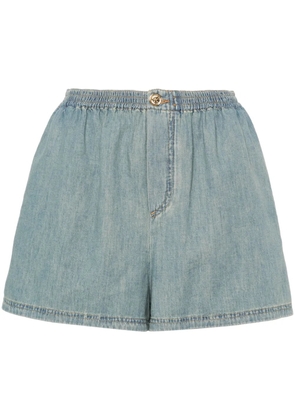 Moschino faded-denim shorts - Blue