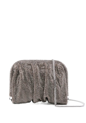 Benedetta Bruzziches crystal-embellished pleated clutch bag - Silver