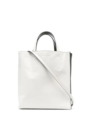 Marni small Museo leather tote bag - White