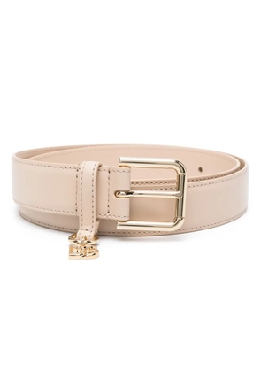 Dolce & Gabbana logo-charm leather belt - Neutrals