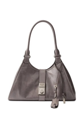 Prada medium leather tote bag - Grey