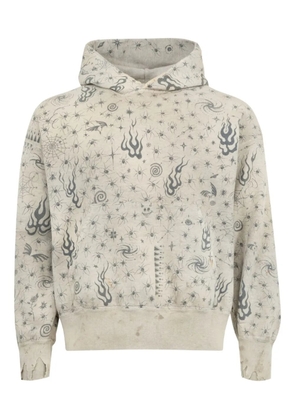 SAINT MXXXXXX distressed-effect hoodie - Neutrals