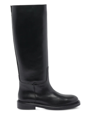 POEVE round-toe leather boots - Black