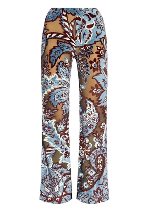 ETRO floral patterned trousers - Blue