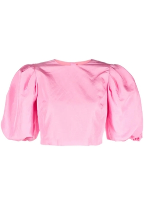 MSGM puff-sleeved crop top - Pink