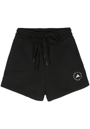adidas by Stella McCartney logo-print organic cotton track shorts - Black