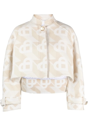 Casablanca logo-monogram cropped jacket - White