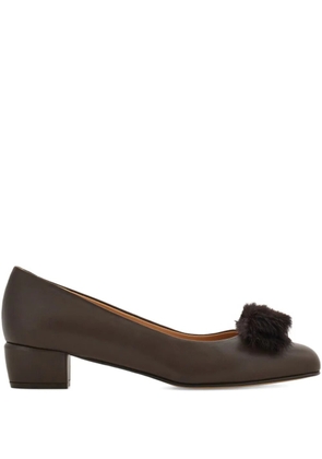 Ferragamo 30mm Vara bow block-heel pumps - Brown