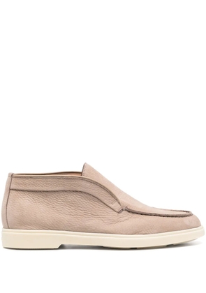 Santoni pebbled suede loafers - Brown