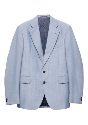 Prada notch-lapel linen blazer - Blue