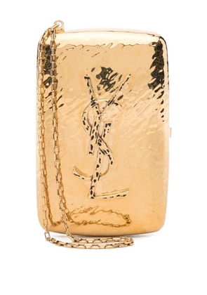 Saint Laurent hammered-logo cigarette case - Gold