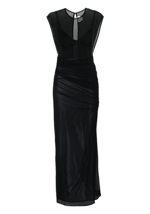 Jean Paul Gaultier flocked-logo maxi dress - Black