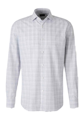 Zegna check-pattern button shirt - Grey