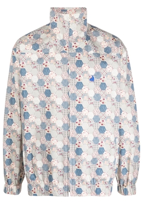 Chloe Nardin geometric-pattern cotton lightweight jacket - Blue