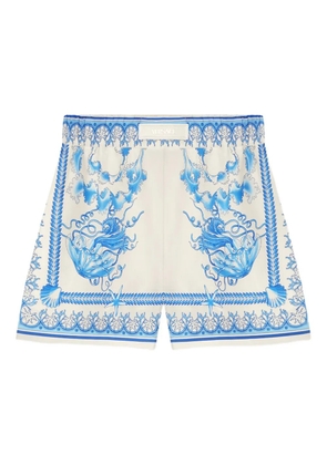 Versace Underwater Barocco cotton shorts - Blue
